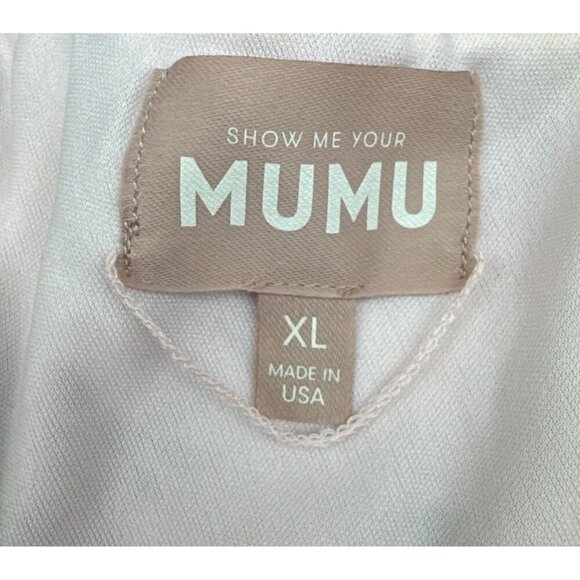 SHOW ME YOUR MUMU Deluca Pink Floral One Shoulder Linen Blend Tiered Dress Sz XL - Picture 7 of 9